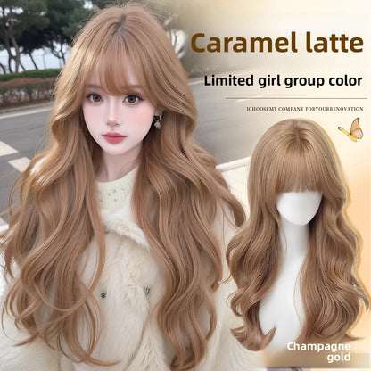 Long Wavy Wig with Bangs
