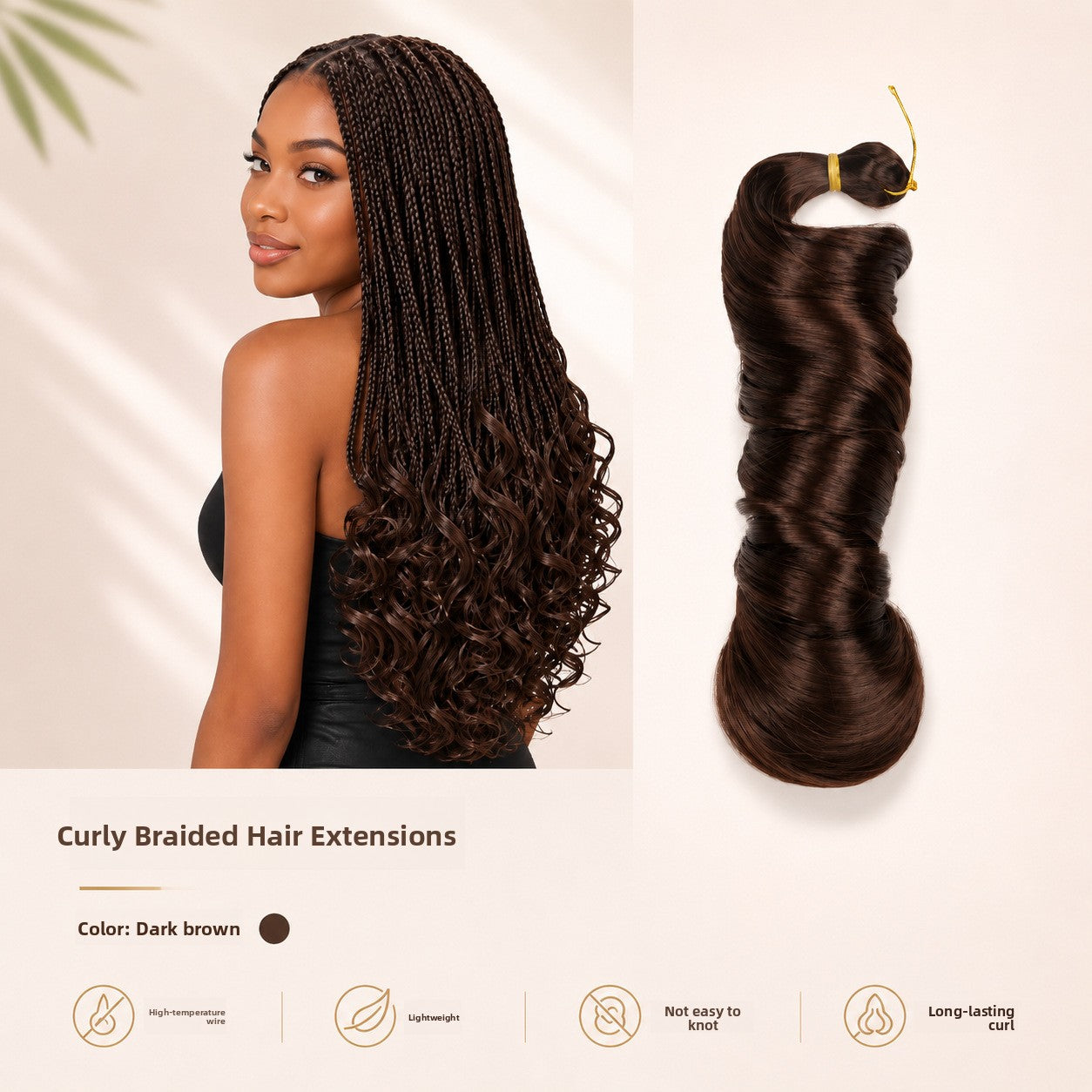 Large spiral curl wig in shade 4, medium brown