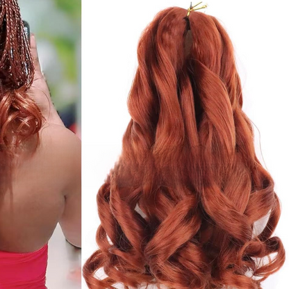 Long wavy synthetic wig in shade 350, copper red