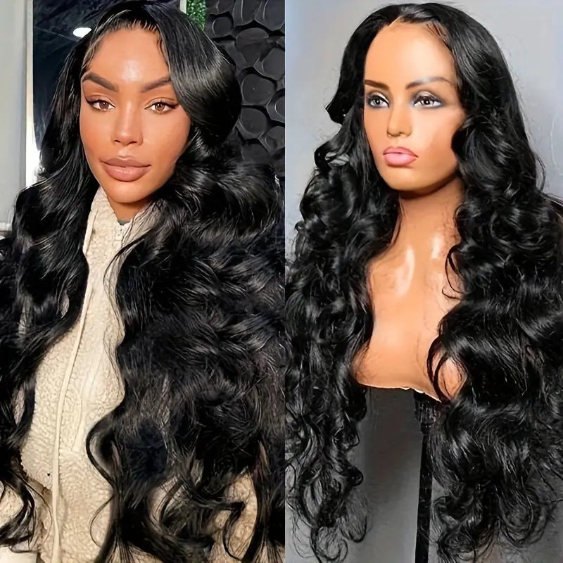 Lace front synthetic wig in black