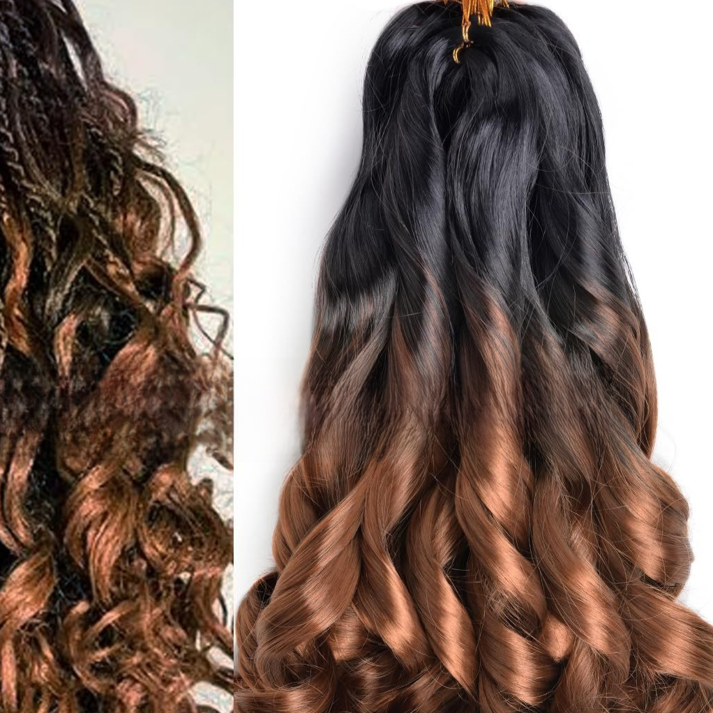 Long wavy synthetic wig in shade B29