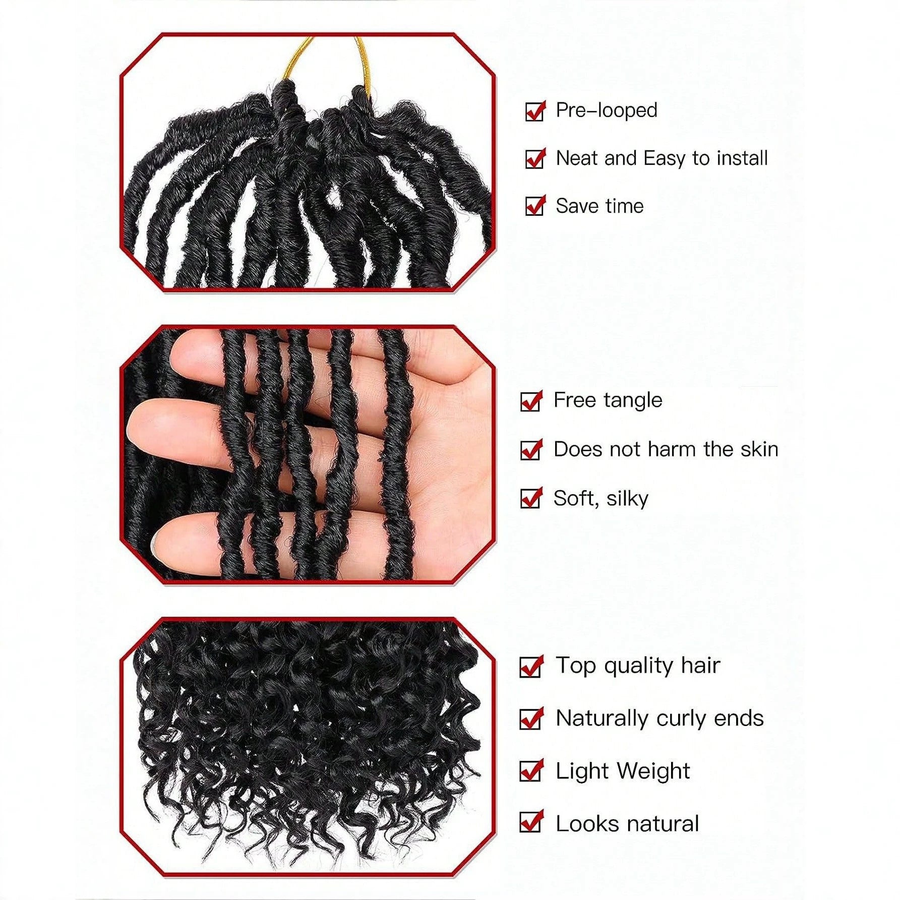 Curly-end synthetic wig — product photo 2