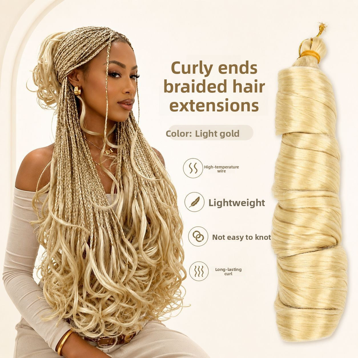 Large spiral curl wig in shade 613, platinum blonde