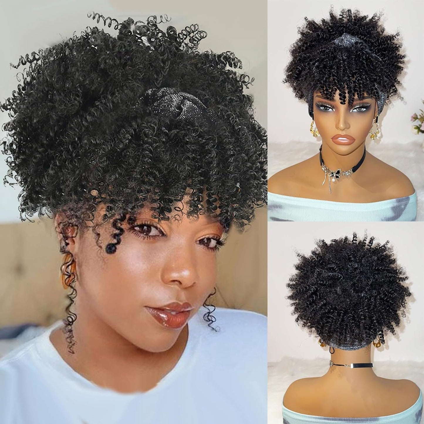 Curly Headband Wig — No Lace, No Glue