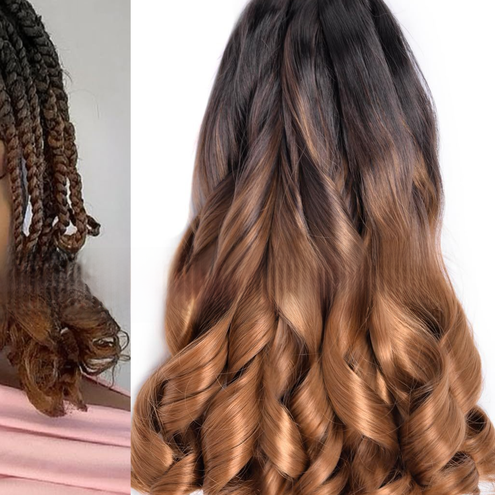 Long wavy synthetic wig in shade OT430