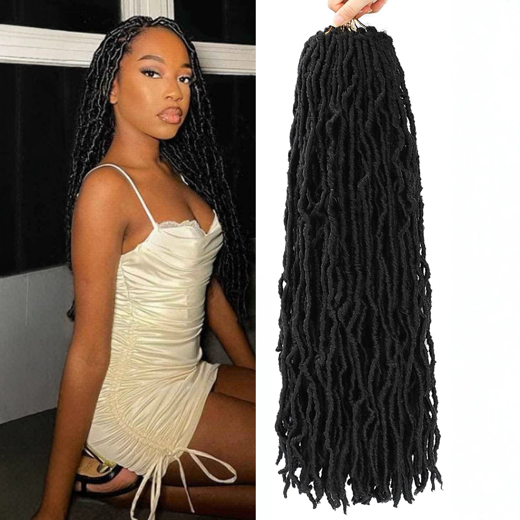 Curly-end synthetic wig