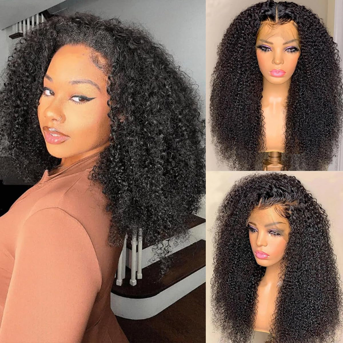 Kinky Curly Human Hair Lace Front — 16" to 32"