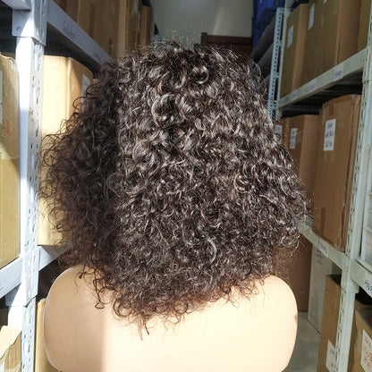 Highlighted Water Curl Human Hair Bob — T-Part Lace