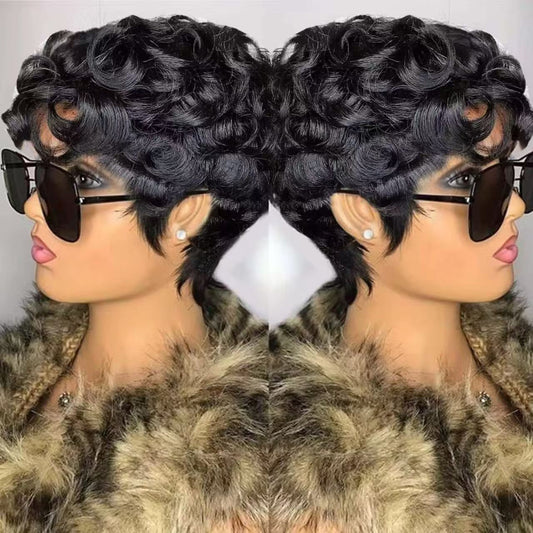 Short Curly Human Hair Wig