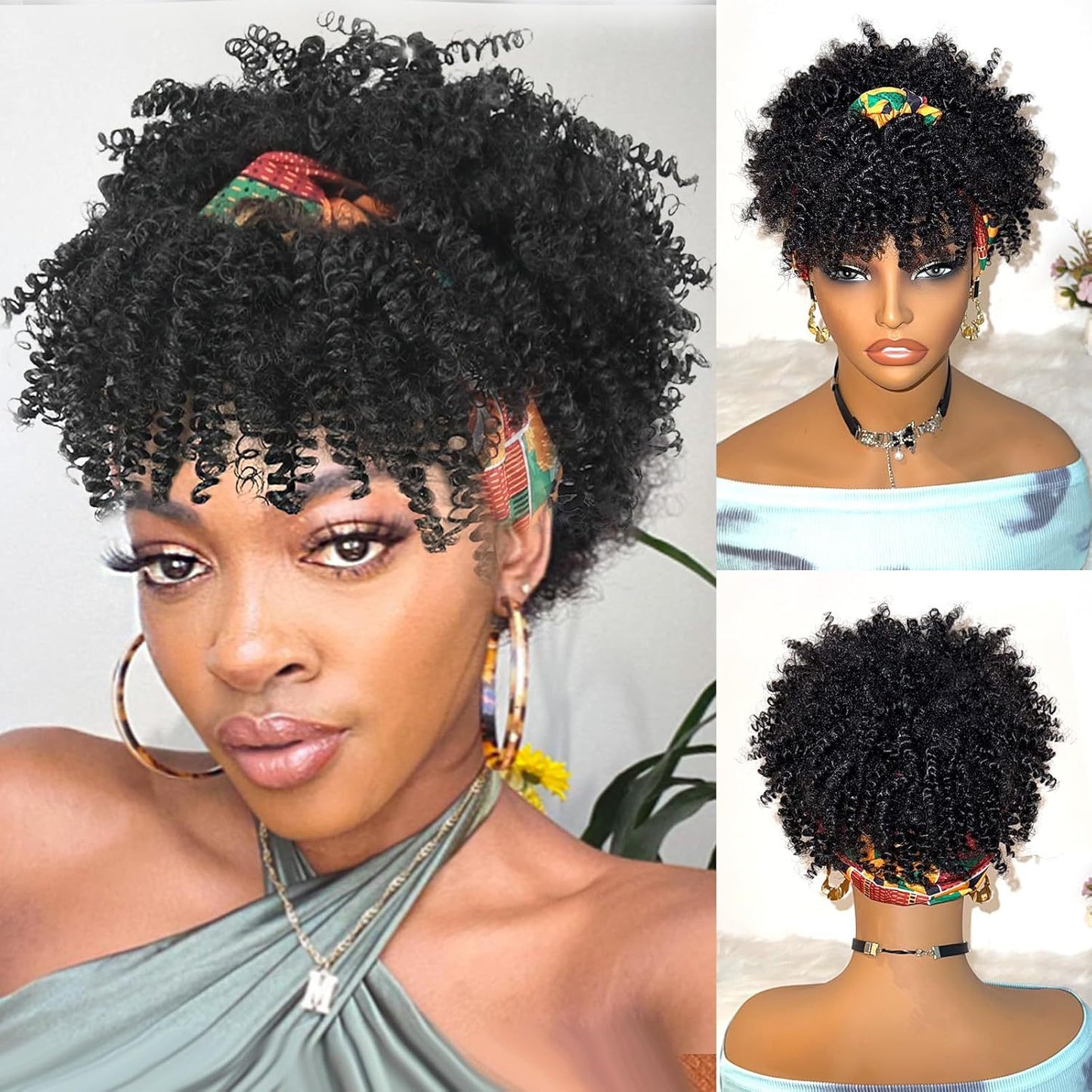 Curly Headband Wig — No Lace, No Glue