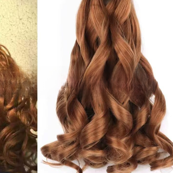 Long wavy synthetic wig in shade 30, auburn