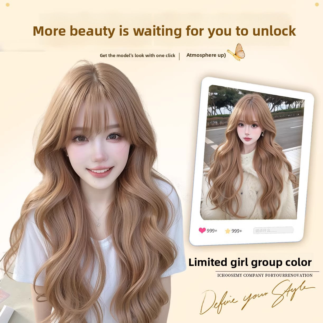 Long Wavy Wig with Bangs