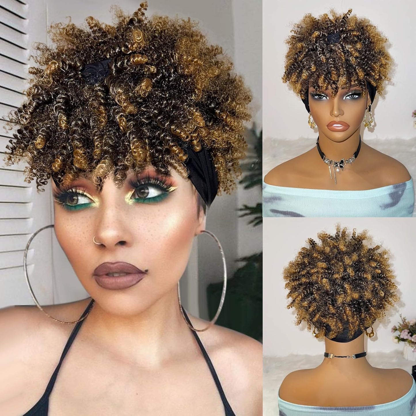 Curly Headband Wig — No Lace, No Glue