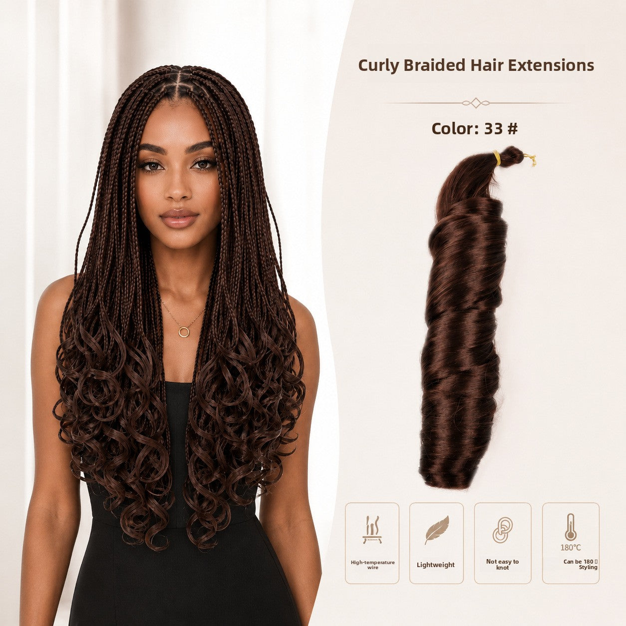 Large spiral curl wig in shade 33, dark auburn