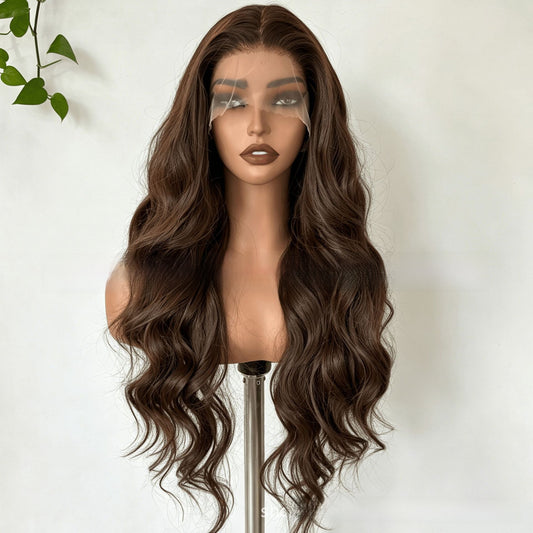 26 inch long curly lace front wig