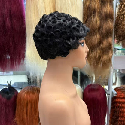 Short Curly Human Hair Wig
