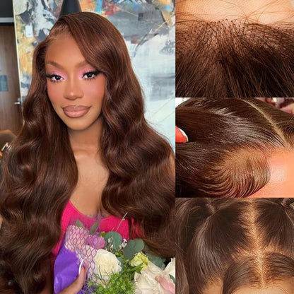 Lace front synthetic wig in light brown