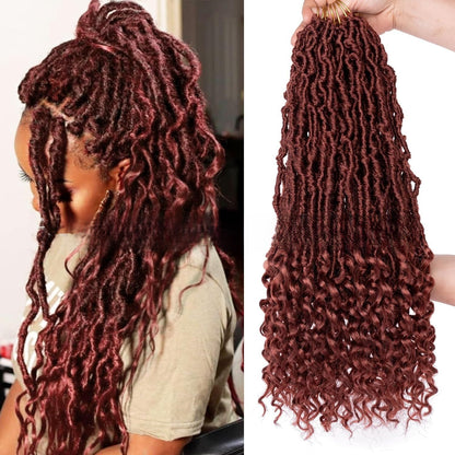 Curly-end synthetic wig in light ash brown