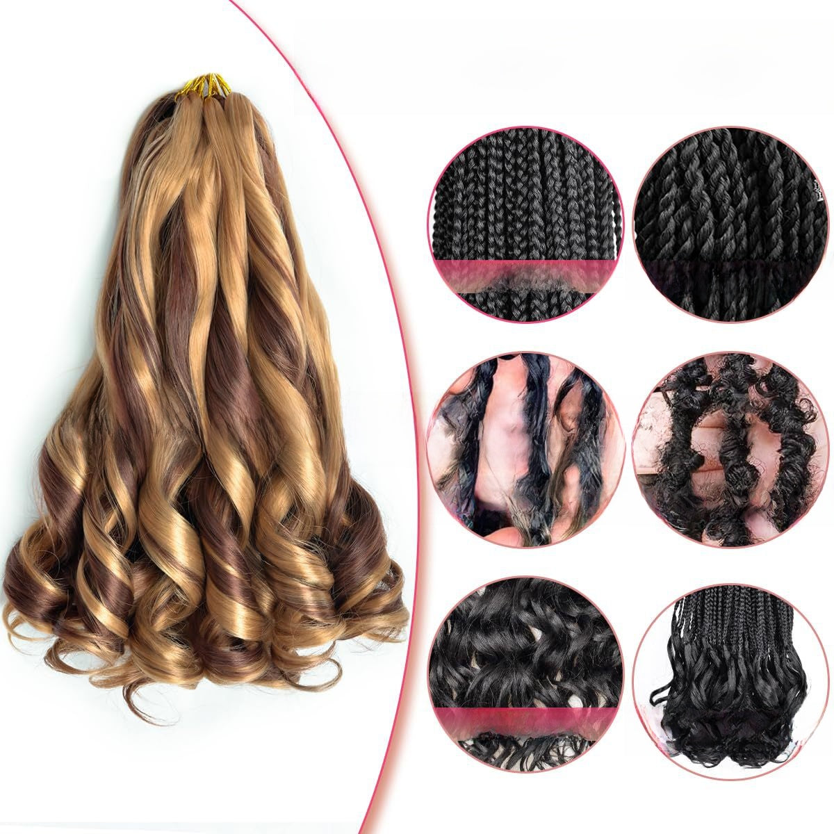 Long wavy synthetic fiber wig — product photo 2