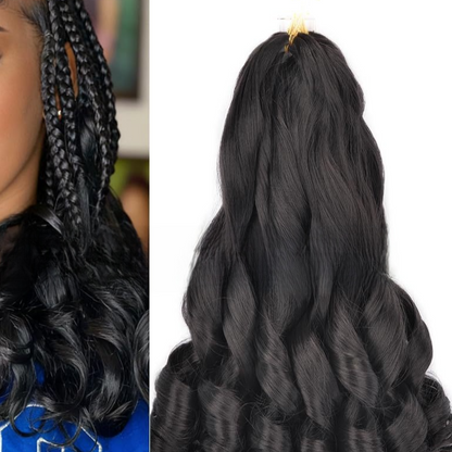 Long wavy synthetic wig in shade 1B, off black